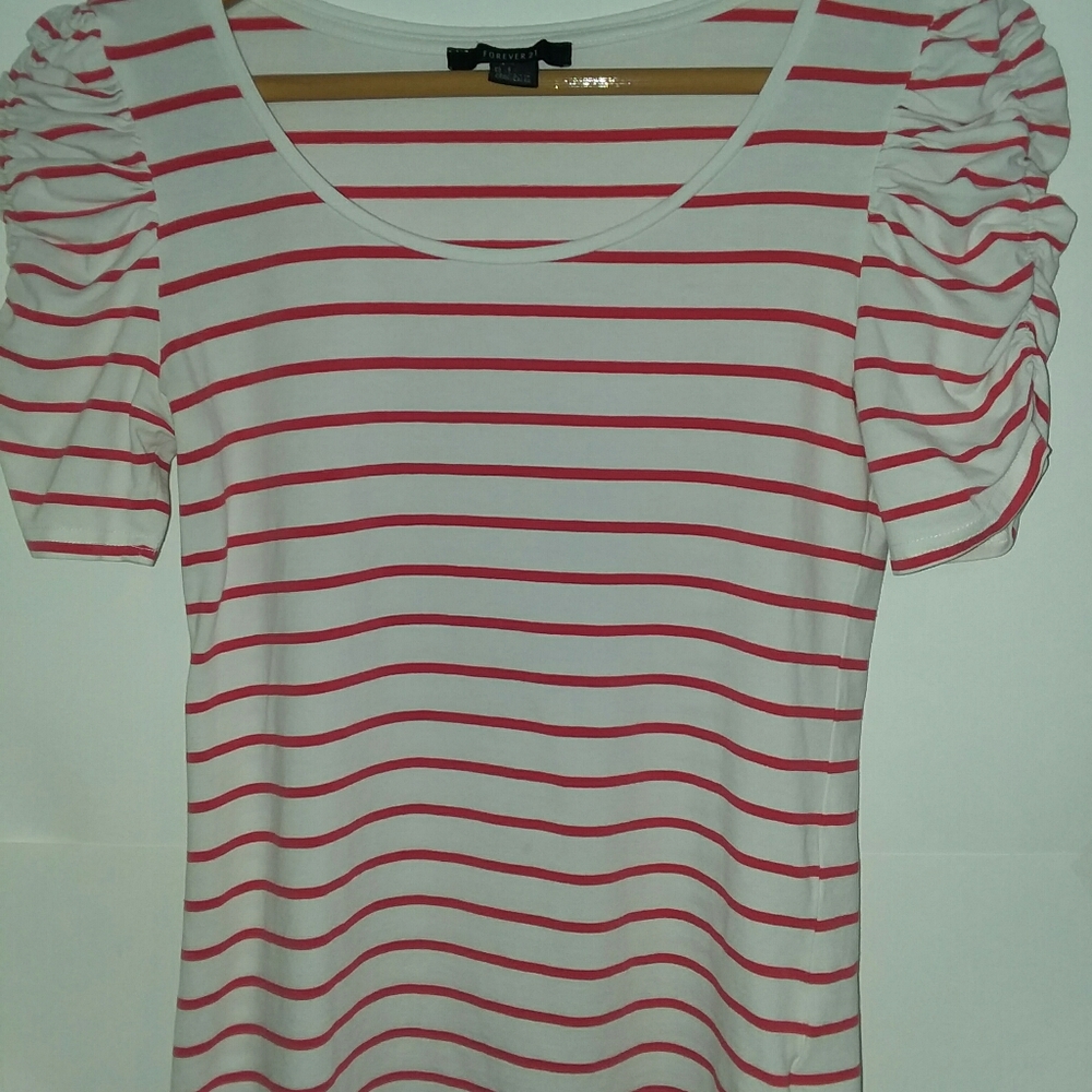 Forever 21 Size S white orange striped